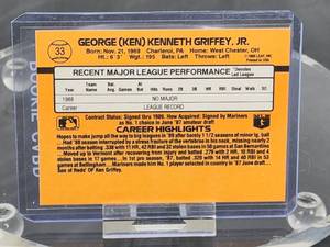 1989 Donruss Baseball Ken Griffey Jr Rate Rookie Card #33