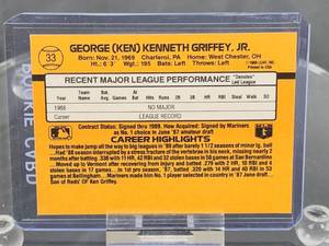 1989 Donruss Baseball Ken Griffey Jr Rated Rookie Card #33