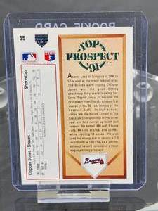 1991 Upper Deck Baseball Chipper Jones Rookie Card #55