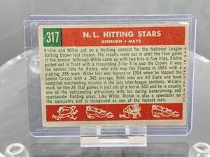 1959 Topps Baseball Willie MaysRichie Asburn N.L. Hitting Stars Card
