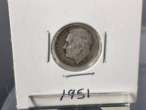 (5) Assorted 1951 Silver Roosevelt Dimes