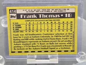 1990 Topps Baseball Frank Thomas Rookie Card #414