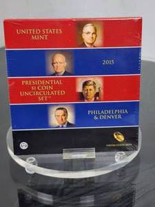 (8) 2015 Uncirculated U.S. Mint P & D Presidential $1 Coin Proof Set