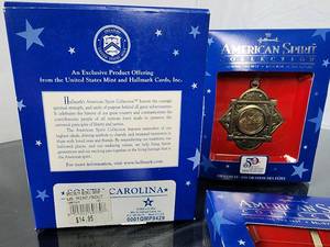 (4) Assorted U.S. Mint Statehood Quarter Christmas Ornaments
