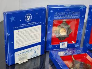 (4) Assorted U.S. Mint Statehood Quarter Christmas Ornaments