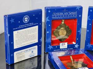 (4) Assorted U.S. Mint Statehood Quarter Christmas Ornaments