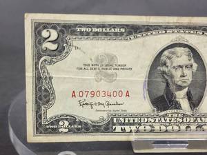 1963 Series U.S. Red $2 Dollar Bill
