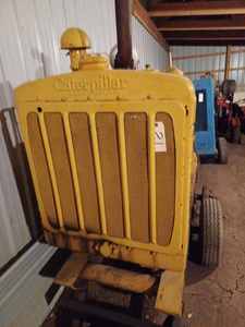 lot 21 image: Caterpillar 8-Cylinder Diesel Generator - 30k on Home-made Trailer, Gas Starter Engine (Has been in storage)