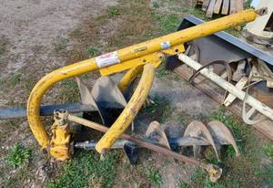 lot 27 image: Green MFG. 3-point Post Hole Digger with Two Augers - 12-inch and an 18-inch
