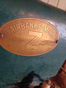 lot 35 image: Fairbanks-Morse 6-hp. 450 rpm Model Z Antique Gas Engine on Steel Wheeled Cart