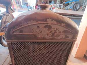 lot 42 image: Vintage 4-cylinder Kohler Hand Crank start Generator with Kohler Radiator and Radiator Shell