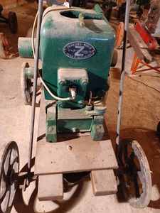 lot 51 image: Fairbanks-Morse Style D, Type J Self Oiling 2 hp. Antique Gas Engine on Home-made 4-wheel Cart