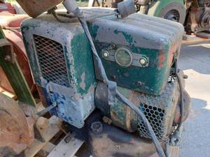 lot 62 image: Vintage Plant Control Gas Powered Generator with Switch Box, Painted Green over Orange
