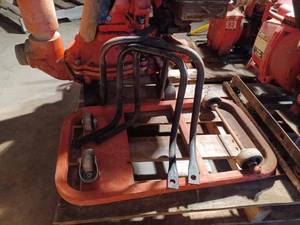 lot 88 image: 3-inch Diaphram Pump Powered by a 3-hp. Briggs & Stratton Engine on a 4-Wheel Cart and 2 Extra Handles