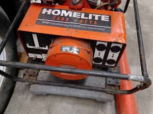 lot 115 image: Homelite 7500 Watt Generator Model 180A75-1A, Serial No. 1E3220014