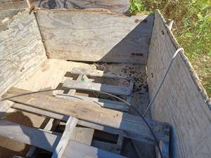 lot 124 image: 2-Wheel Utility Tilt-Bed Trailer with 4-foot X 8-foot Plywood Floor and Sides, 1 78-inch Ball