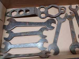 lot 148 image: Box of Antique Wrenches