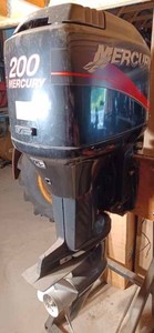 lot 158 image: Mercury M200 V6 Outboard Motor - No Powerhead, Outboard Stand is not for sale