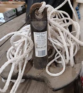 lot 193 image: Roloff Original 12 lb. River Special Vinyl Coated Covered Anchor with Nylon Rope