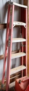 lot 237 image: 6-Foot Aluminum Ladder and a 6-foot Fiberglass Ladder