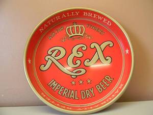 lot 17 image: VINTAGE - NEW OLD STOCK - FITGERS REX BEER TRAY - GREAT OLD SCHOOL PIECE - APPROX 13 - SEE PICTURES