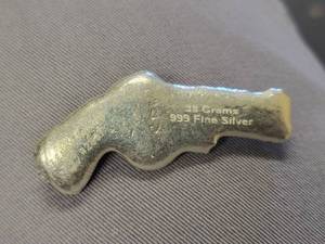 1.2 TROY OZ .999 FINE SILVER PISTOL (38 grams)