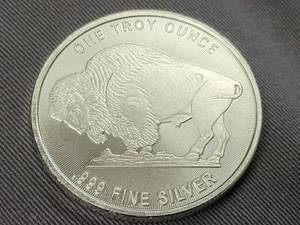 1 TROY OZ .999 FINE SILVER INDIAN BUFFALO ROUND