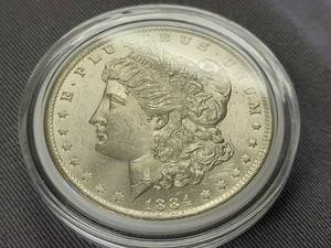 1884-O MORGAN SILVER DOLLAR BU IN AIRTITE