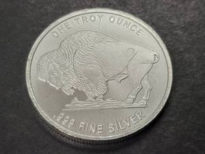 1 TROY OZ .999 FINE SILVER INDIAN BUFFALO ROUND