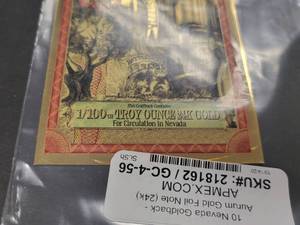 1100th TROY OZ FINE GOLD NOTE ORIGINAL PACKAGING