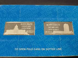 2 TROY OZ .999 FINE SILVER US STATES HAMILTON MINT SEALED (2 X 1oz BARS)