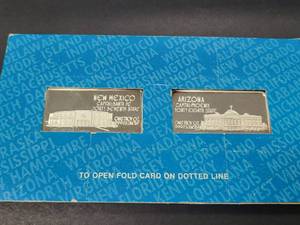 2 TROY OZ .999 FINE SILVER US STATES HAMILTON MINT SEALED (2 X 1oz BARS)