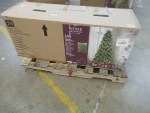 lot 332 image: Home Decorators Collection 7.5 ft. Chelsey Balsam Fir LED Pre Lit Christmas Tree, 1005235128 - SOLD AS IS