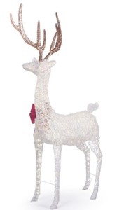 lot 315 image: Home Accents 8.5 ft Polar Wishes Gianted-Size White LED Deer with Bow, 1004254828 - SOLD AS IS