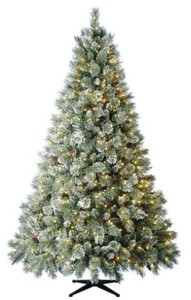 lot 330 image: Home Accents 7.5 ft Sparkling Amelia Pine LED Pre-Lit Artificial Christmas Tree with 600 Warm White Micro Fairy Lightsm 1005271539 - SOLD AS IS