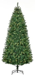 lot 340 image: Homcom 7.5 ft. Pre-Lit Artificial Christmas Tree, Warm White LED Light Holiday Home Xmas Decoration, 82331-0301X - SOLD AS IS