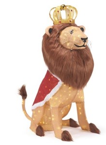 lot 344 image: Home Accents Holiday 60 in. Christmas Warm White LED Tinsel Lion, 1004392026 - SOLD AS IS