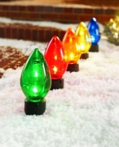lot 390 image: Home Accents 20 in. Giant C7 Multi-Color Pathway Lights (Set of 5), 410847 - SOLD AS IS