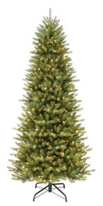 lot 460 image: Puleo International 9 ft. Pre-Lit Incandescent Slim Fraser Fir Artificial Christmas Tree with 800 UL Clear Lights, 277-FFSL-90C8 - SOLD AS IS