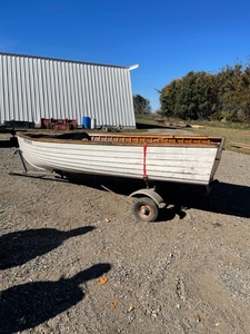 Wooden Boat and Trailer