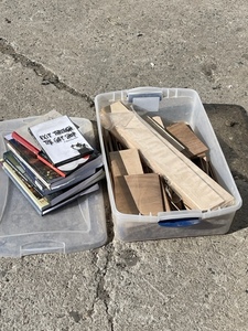 Miscellaneous Architecture Books and Wood Pieces