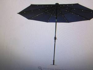 Sun-Ray 9 Solar-Lighted Market Umb...