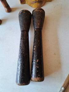 lot 394 image: Lot of (2) Vintage Wooden Threading Tools