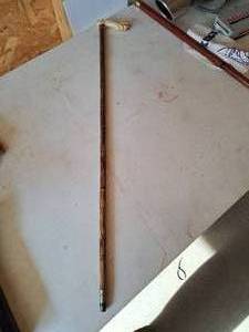 lot 393 image: Vintage 1890s 35-12 Ivory Cane with Gold Banded Cane Handle