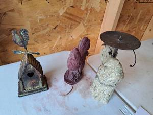 lot 399 image: Lot of (3) Rooster Table Dcor