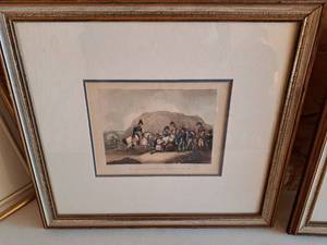lot 362 image: Death of Moreau Before Dresden Vintage War Print , Wood FrameDouble MatteGlass