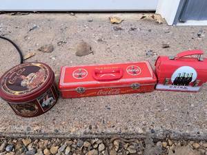 lot 413 image: Lot of (3) Vintage Coca-Cola Tins