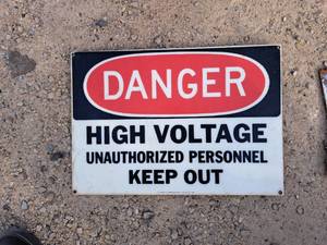 lot 440 image: DANGER High Voltage Keep Out Plastic Sign