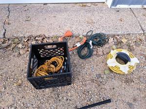lot 448 image: Plastic Crate of Power Cords