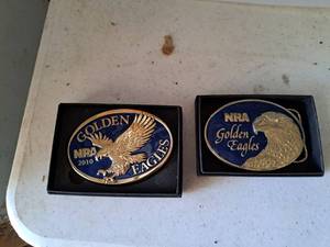 lot 543 image: Lot of (2) NRA Golden Eagles Belt Buckles